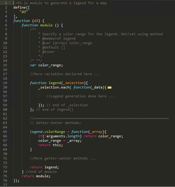 Collapsed Reusable Module Code for Legend Generation using D3.js